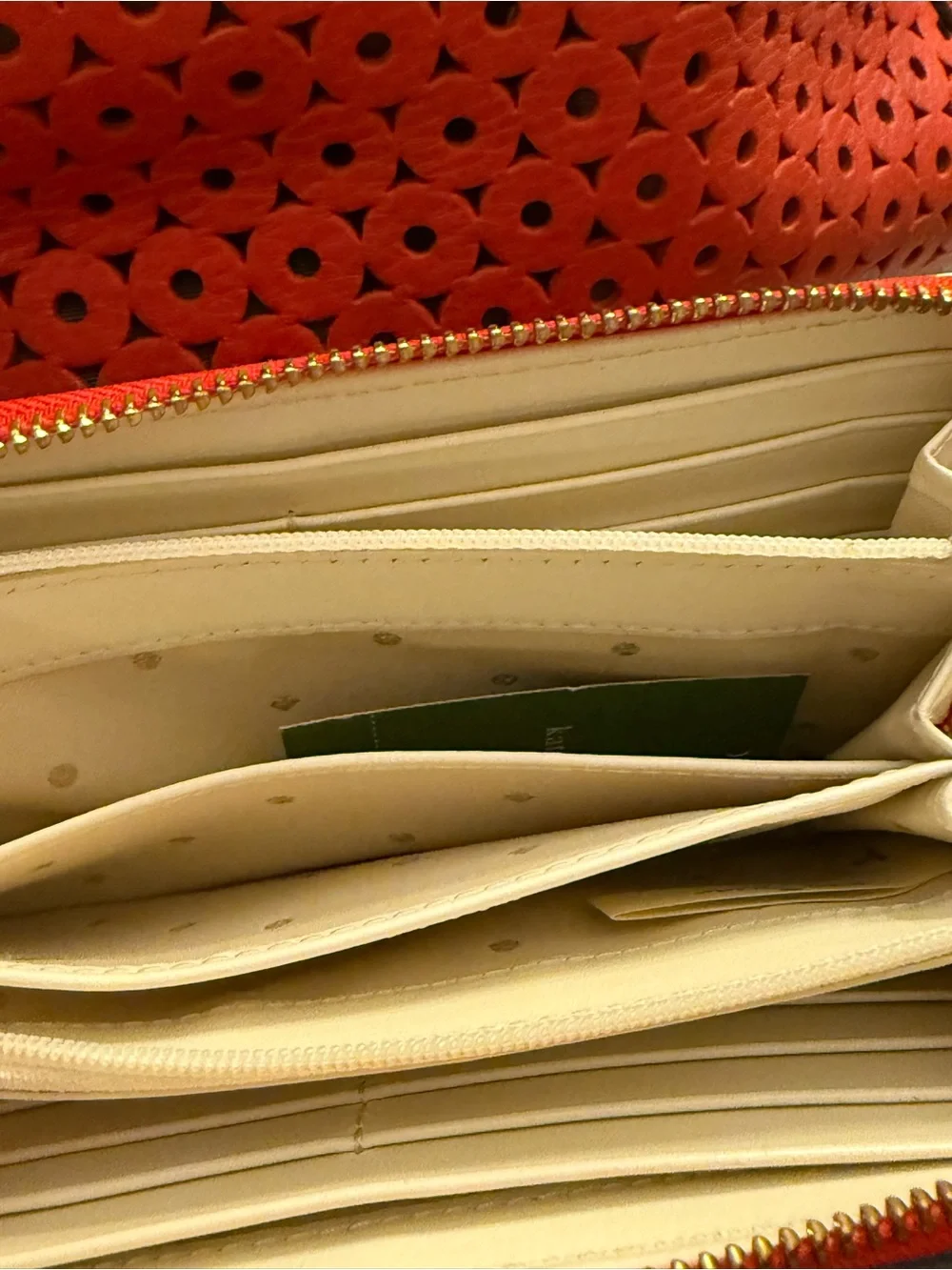 kate spade Red Perforated Leather Satchel with Matching Wallet Set